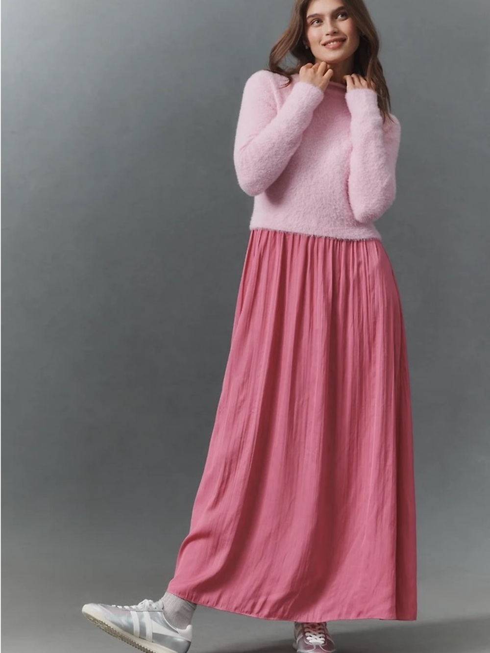Anthropologie Thea Long-Sleeve EyelashTwofer Sweater Dress Size Petite Small